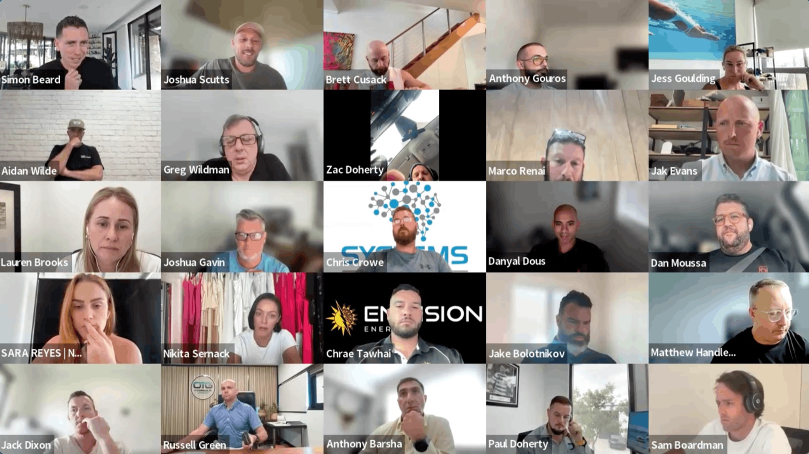 One Life Club members on a live video call